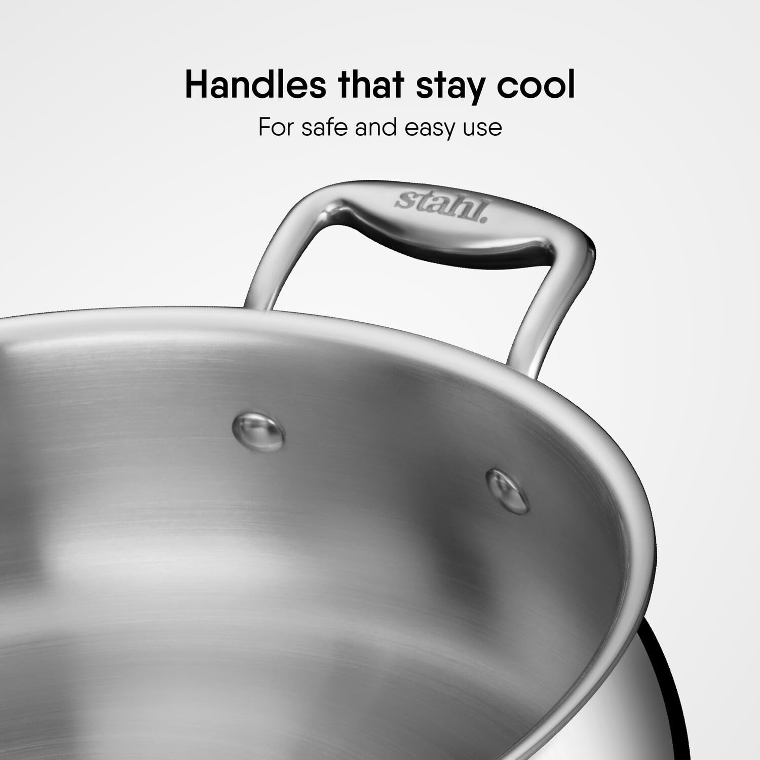 Stahl Triply Steel Biryani Handi with Stainless Steel & Glass Lids