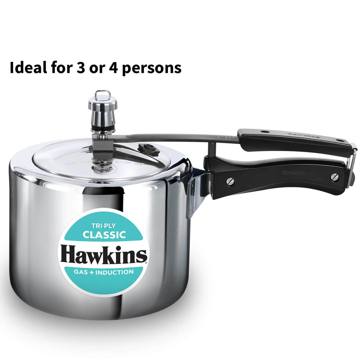 Induction & Gas Compatible Hawkins 3L Cooker – Cool-Touch Handles for Safety