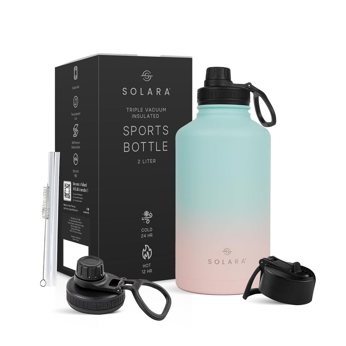SOLARA Insulated Water Bottle 2000ml – Thermosteel Hot & Cold Flask