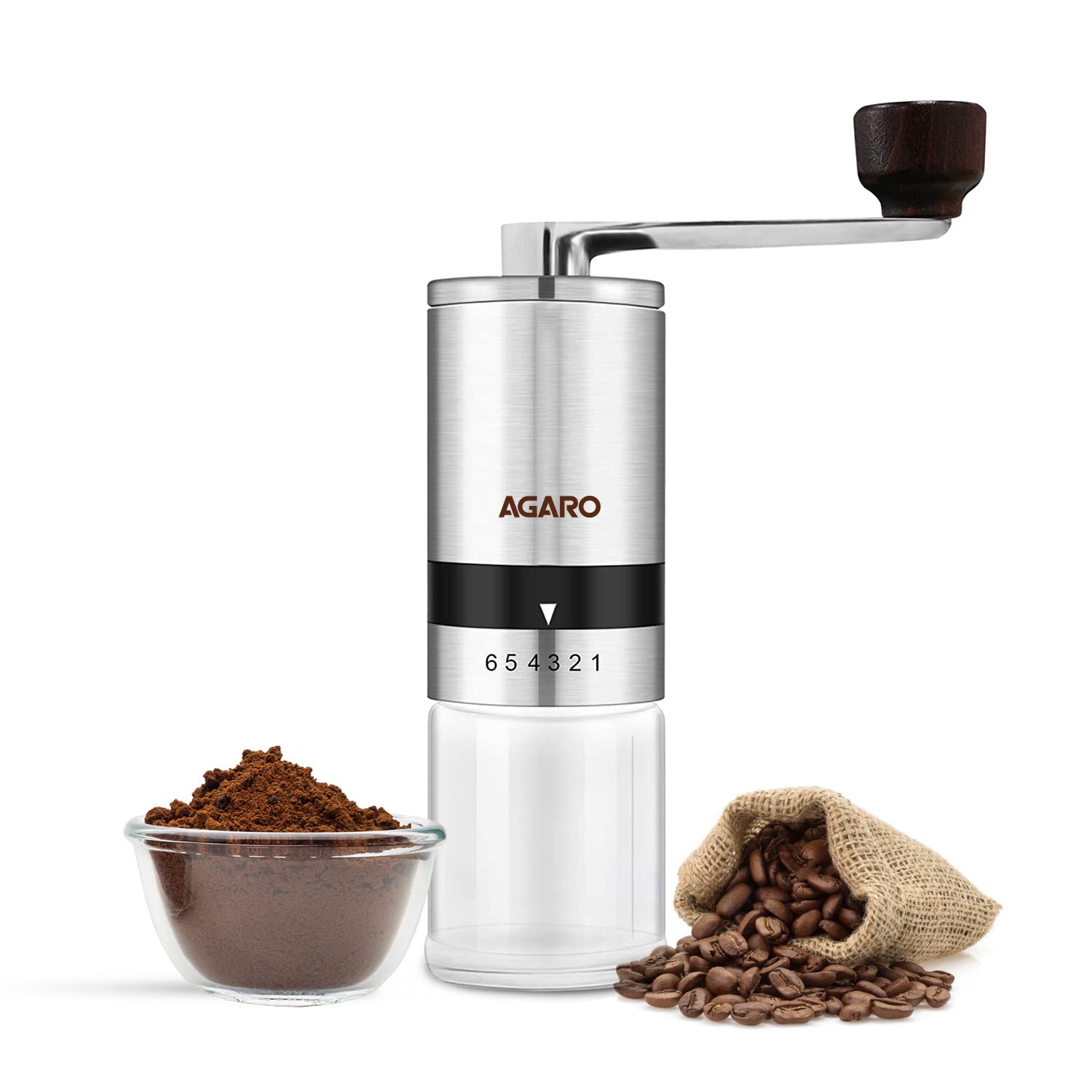 AGARO Elite Manual Coffee Grinder - Front View