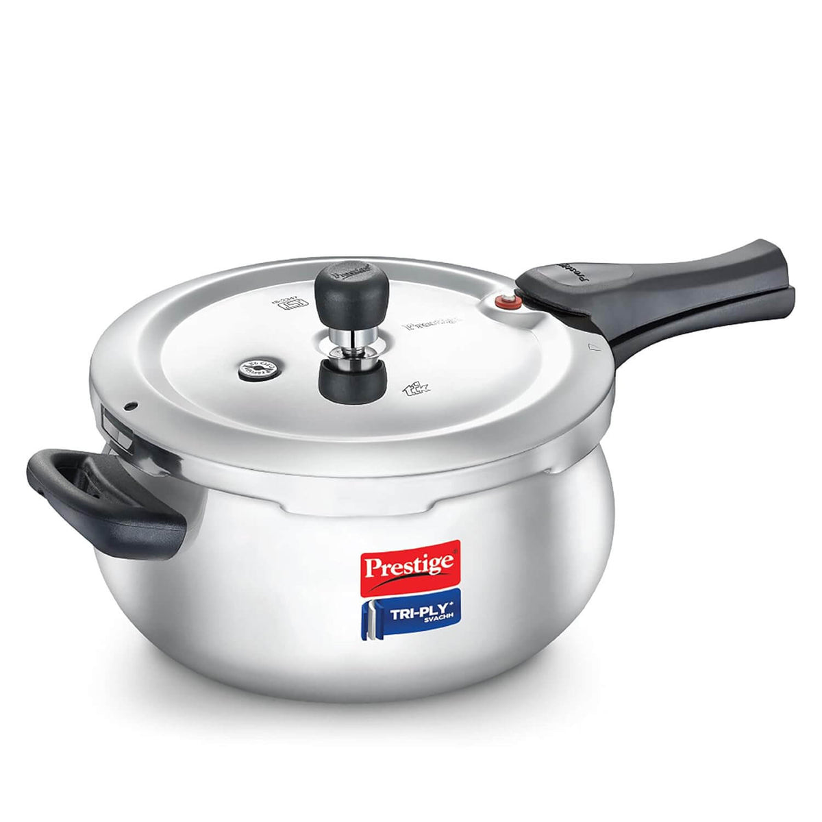 Prestige Svachh Triply Induction Base Outer Lid Pressure Cooker - Deep Lid, Spillage Control, 5-Year Warranty