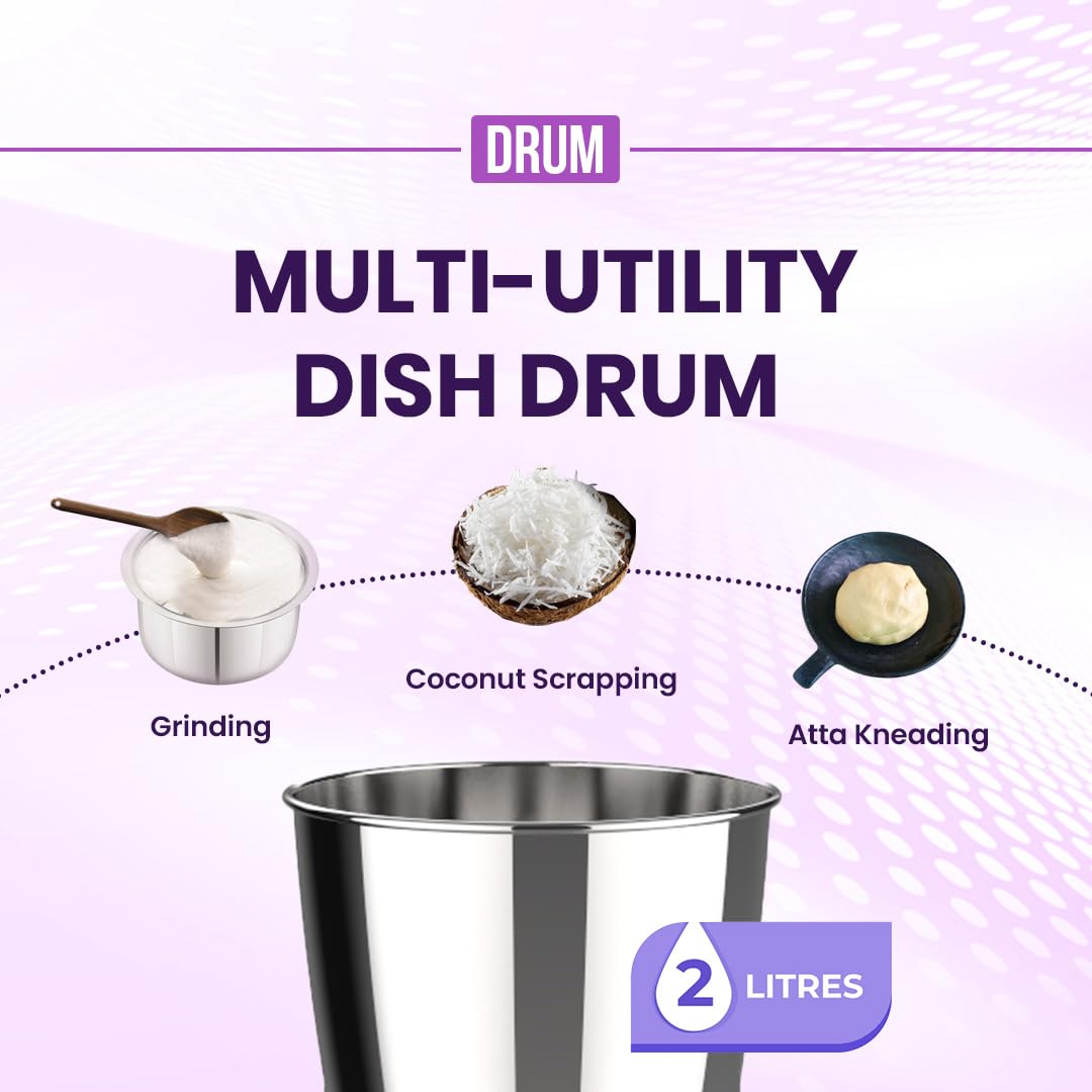 Ultra Perfect S Celebration Pack grinding idli dosa batter in 2 litre stainless steel drum