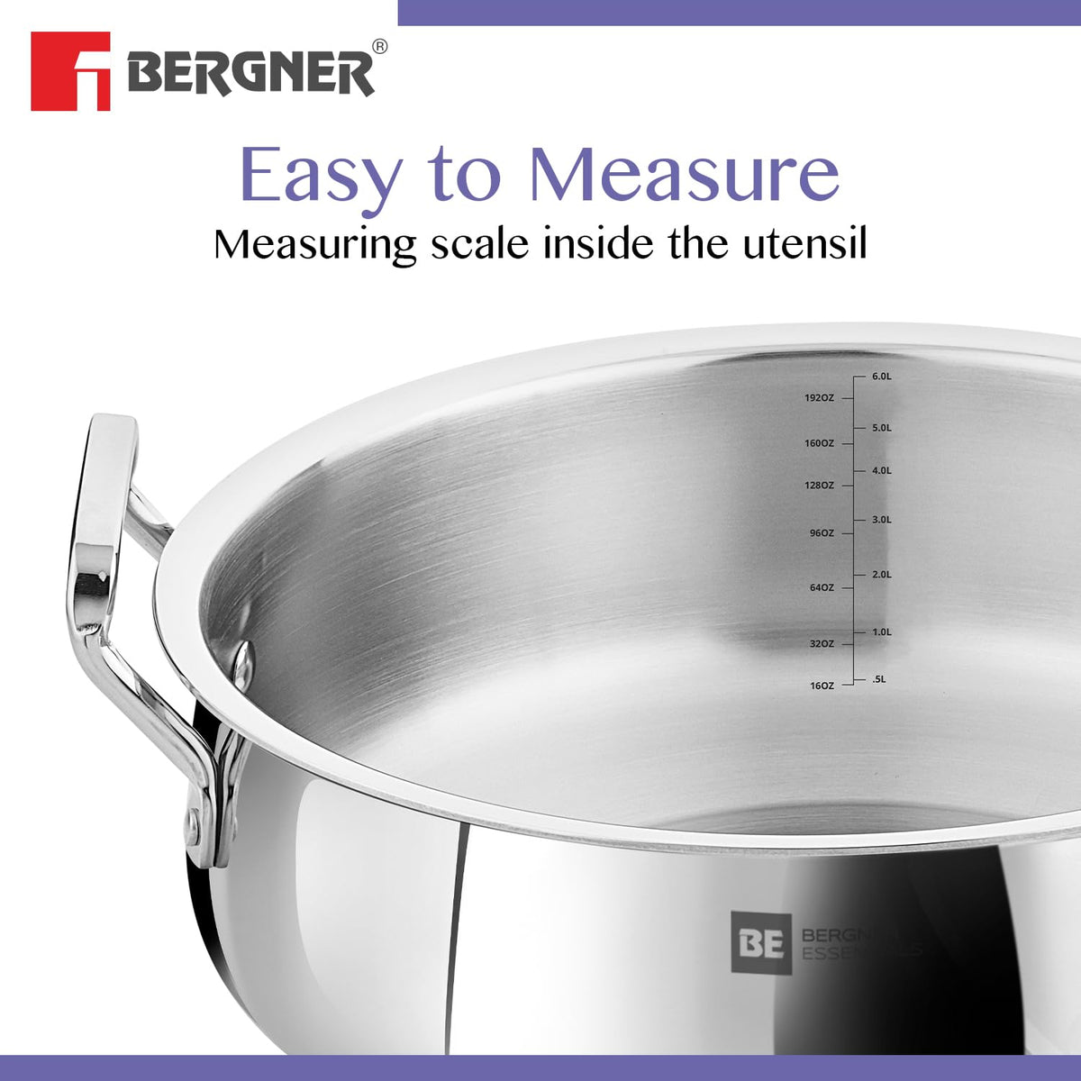 Bergner Essentials TriPly Biryani Handi with Lid, Induction & Gas Compatible