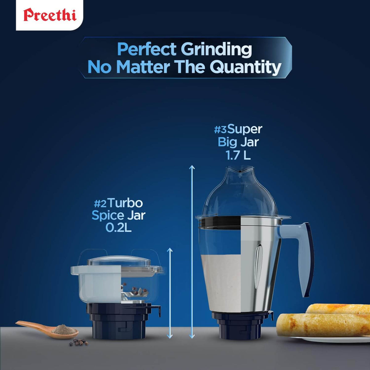 Preethi Blue Leaf Titanium model MG 281 heavy duty mixer grinder 15 features