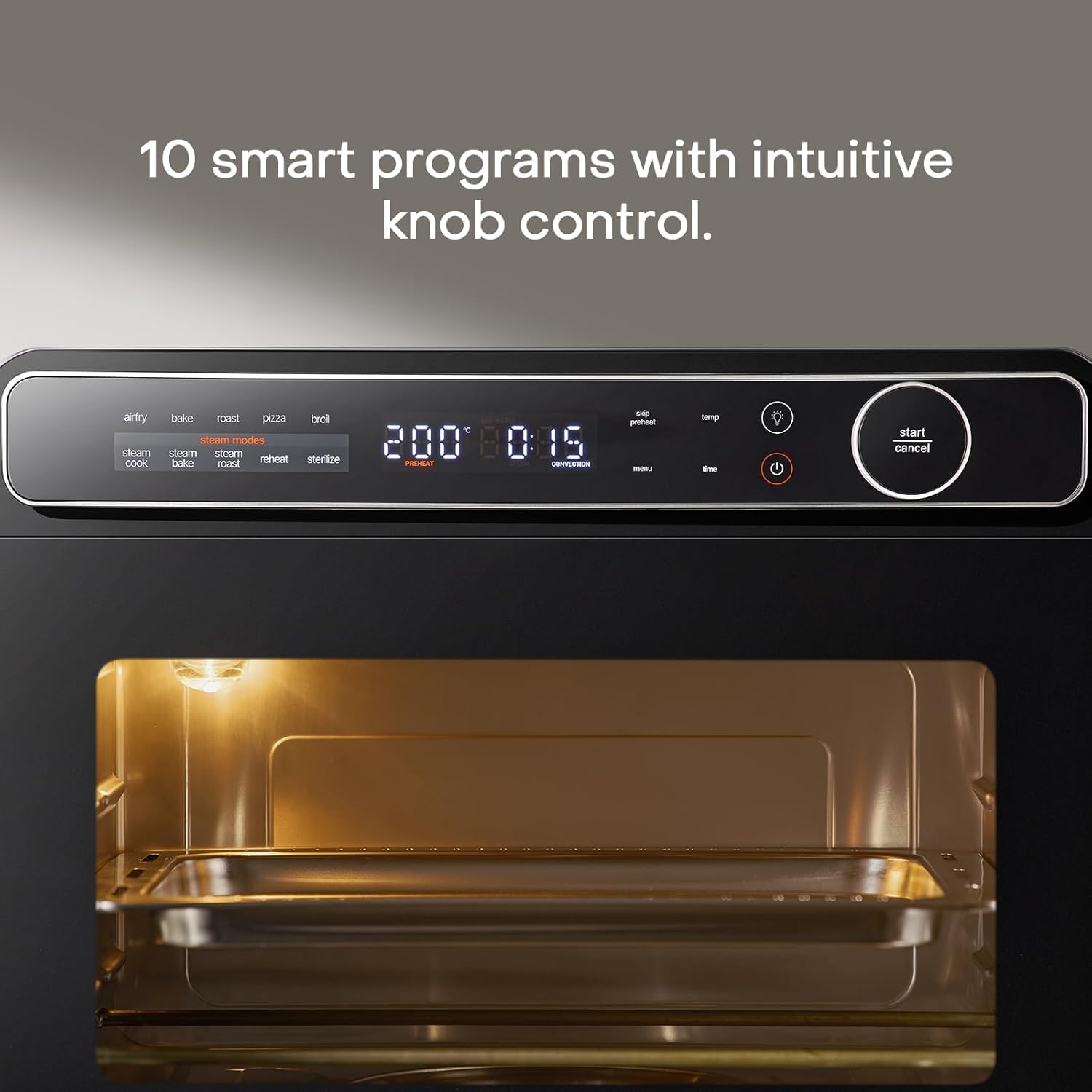 Nutricook Steami X 24L steam air fryer oven digital display and control knob for 10 programs