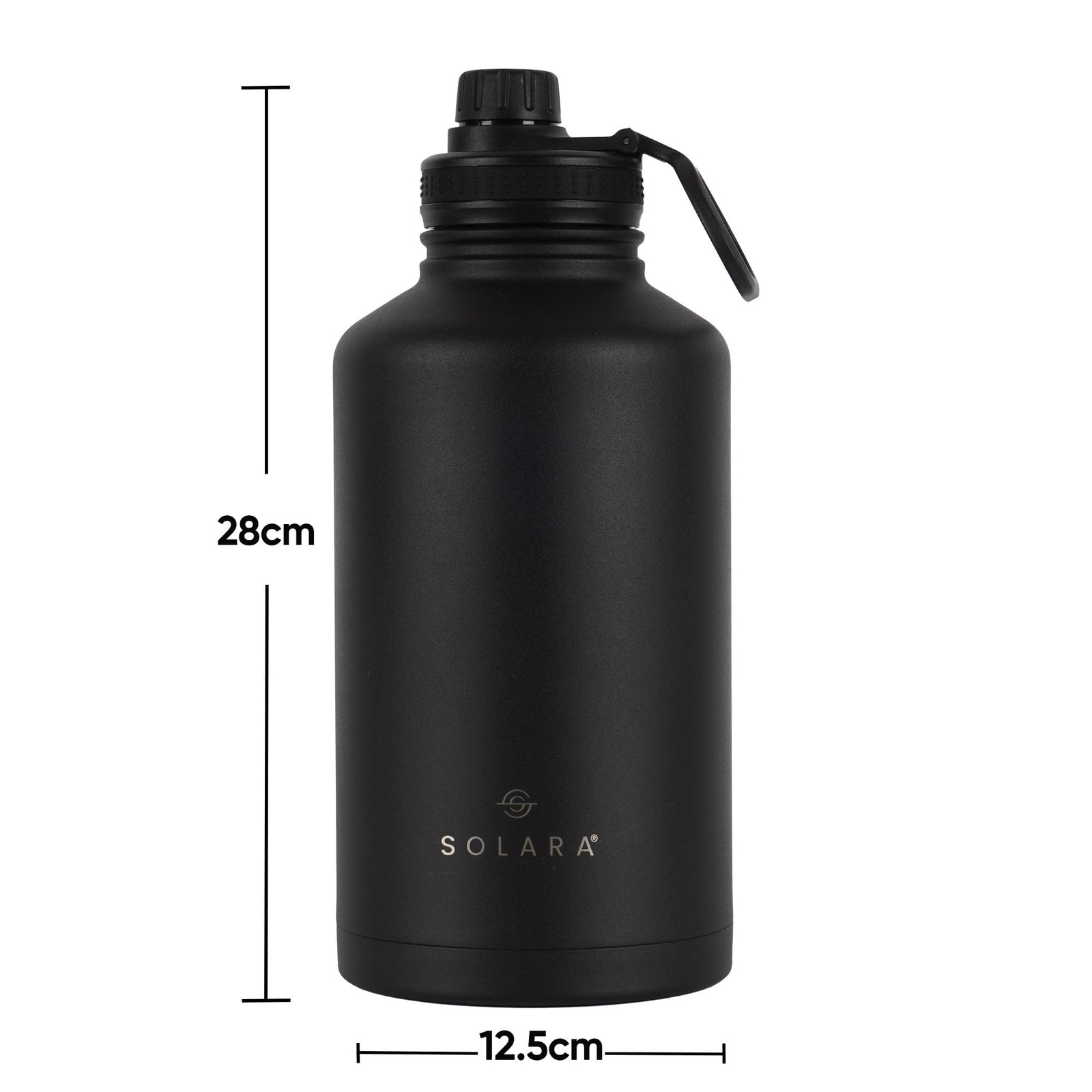 SOLARA 2000ml bottle wide mouth opening with ice cubes
