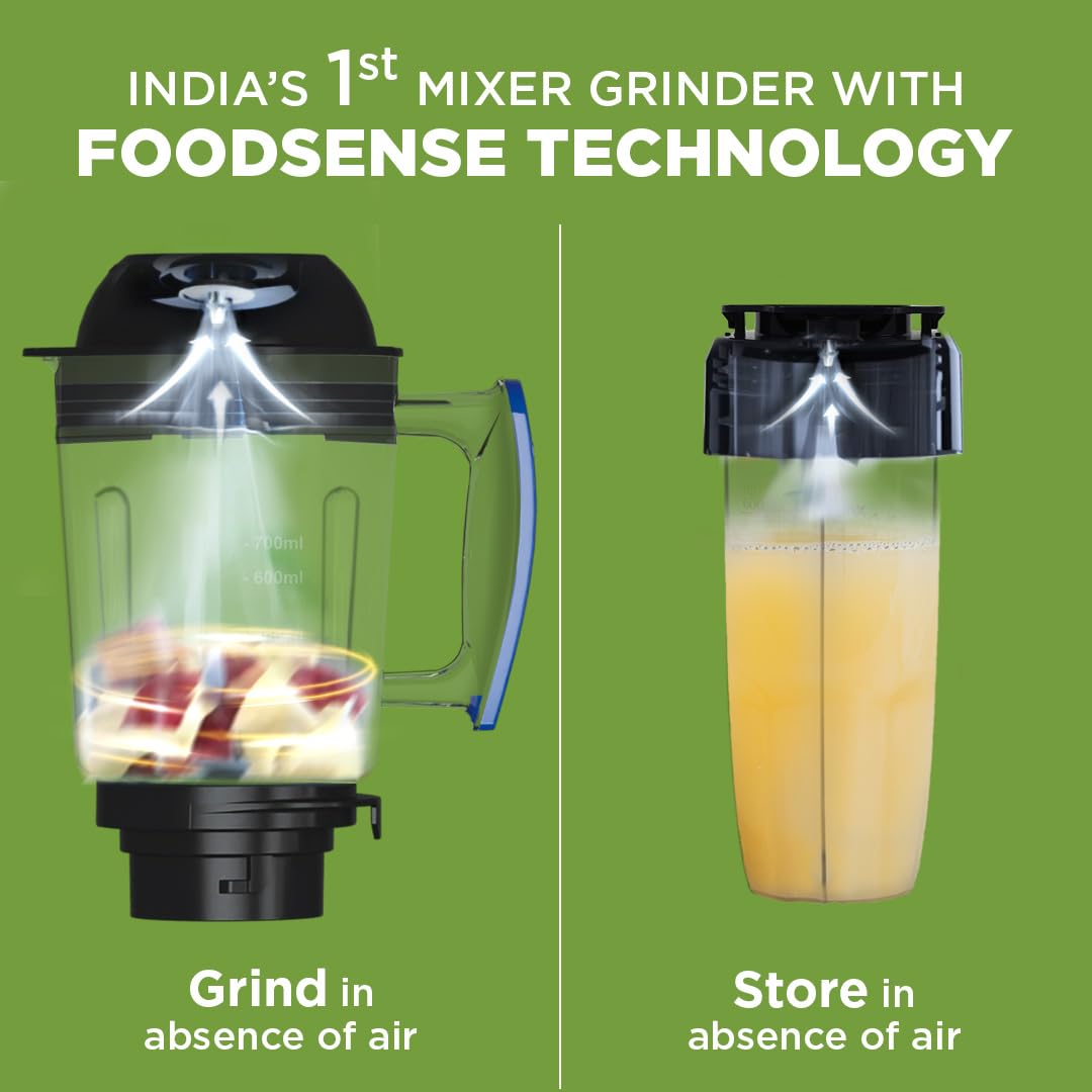 Preethi Eco Fresh MG282 750W Mixer Grinder with FoodSense Technology & 3 Jars