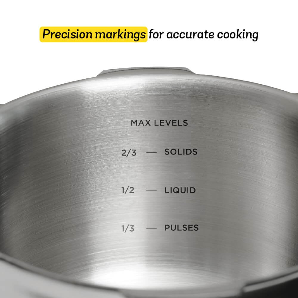 Premium tri-ply construction pressure cookers with safety features