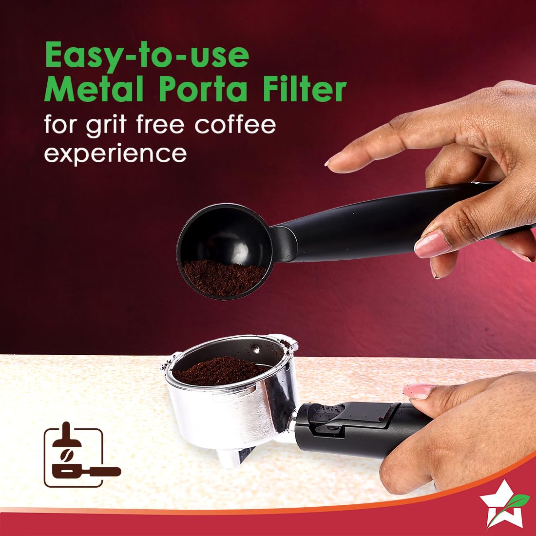 Sleek Black Wonderchef Coffee Machine