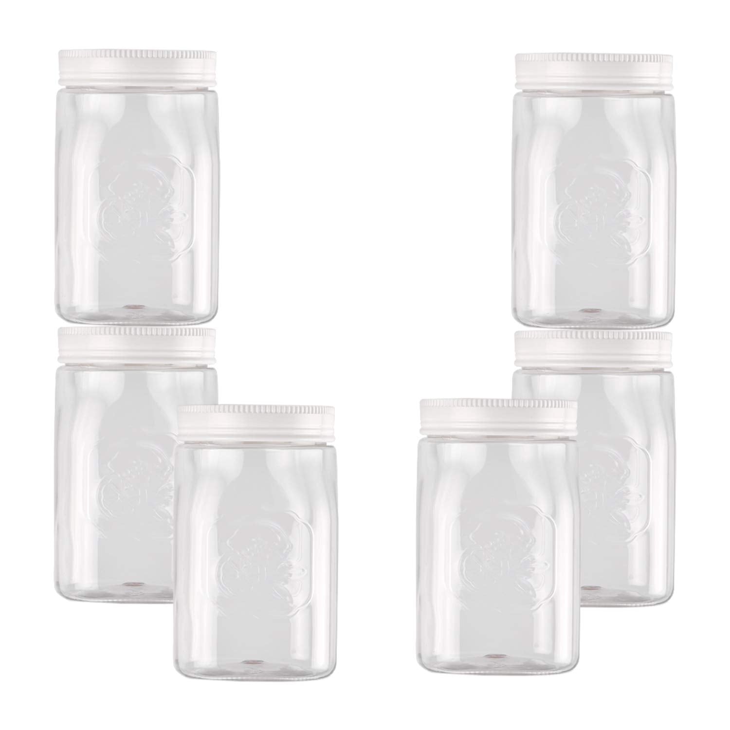 CELLO Fridge Door Canister | 100% Food Grade & BPA Free Airtight containers | Elegant and durable with easy to open lids | 1000ml, Set of 6 | White