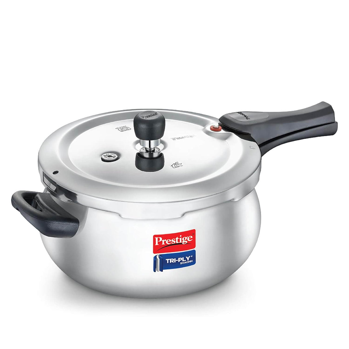 Prestige Svachh Triply Induction Base Outer Lid Pressure Cooker - Deep Lid, Spillage Control, 5-Year Warranty