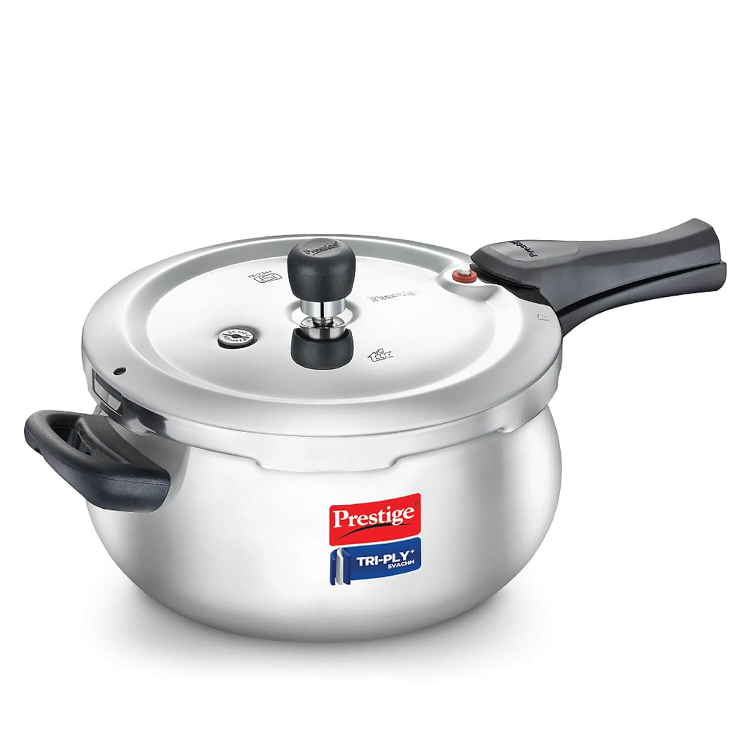Prestige Svachh Triply Induction Base Outer Lid Pressure Cooker - Deep Lid, Spillage Control, 5-Year Warranty