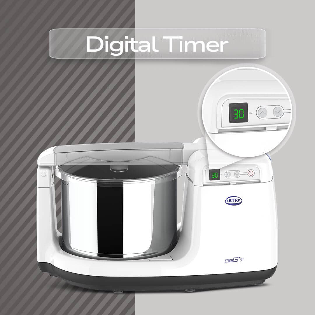 Ultra BIGG+ Wet Grinder with digital timer and food-grade stainless steel construction.
