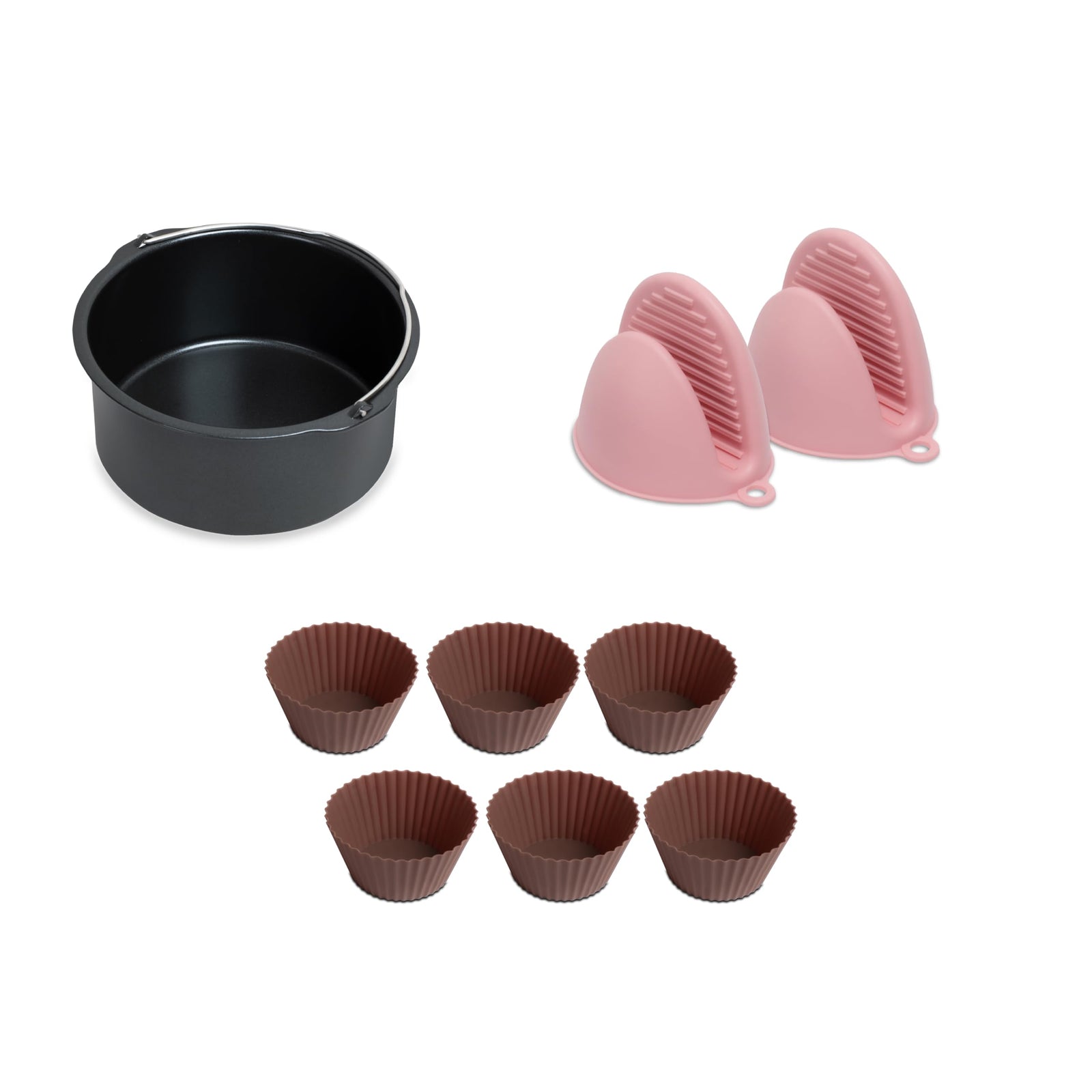 Philips Airfryer Home Baking Accessory Kit with Baking Pan, Muffin Cups and Hand Mitts, HD9810/01, Compatible with Large Airfryer