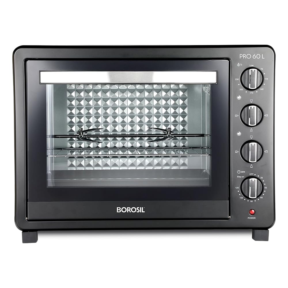 Borosil 60L Pro Convection OTG with rotisserie function and black finish