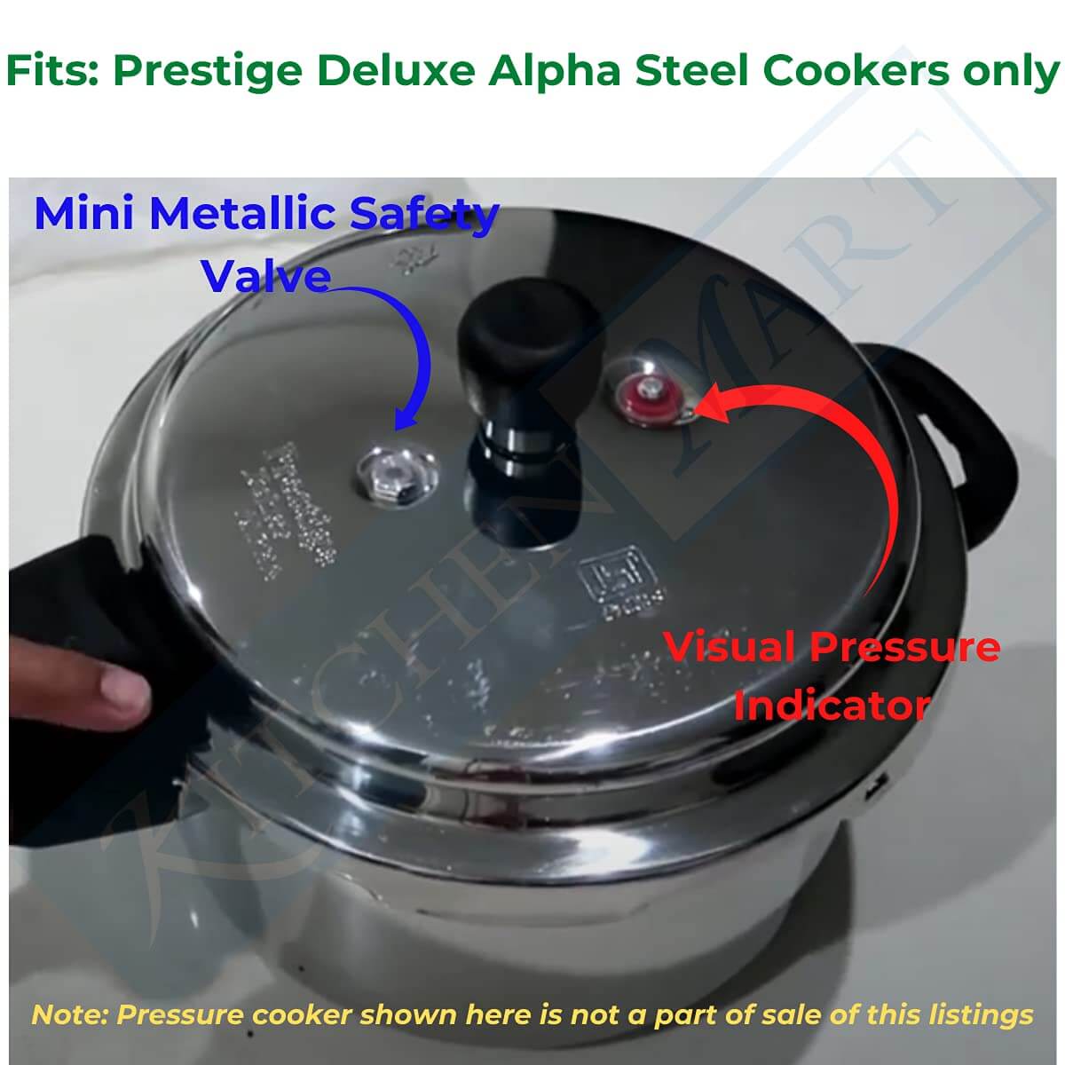 Kitchen Mart Replacement safety valve compatible with Prestige Pressure cooker/Mini Safety plug with visual pressure indicator (Deluxe Steel Alpha Cookers(Red))
