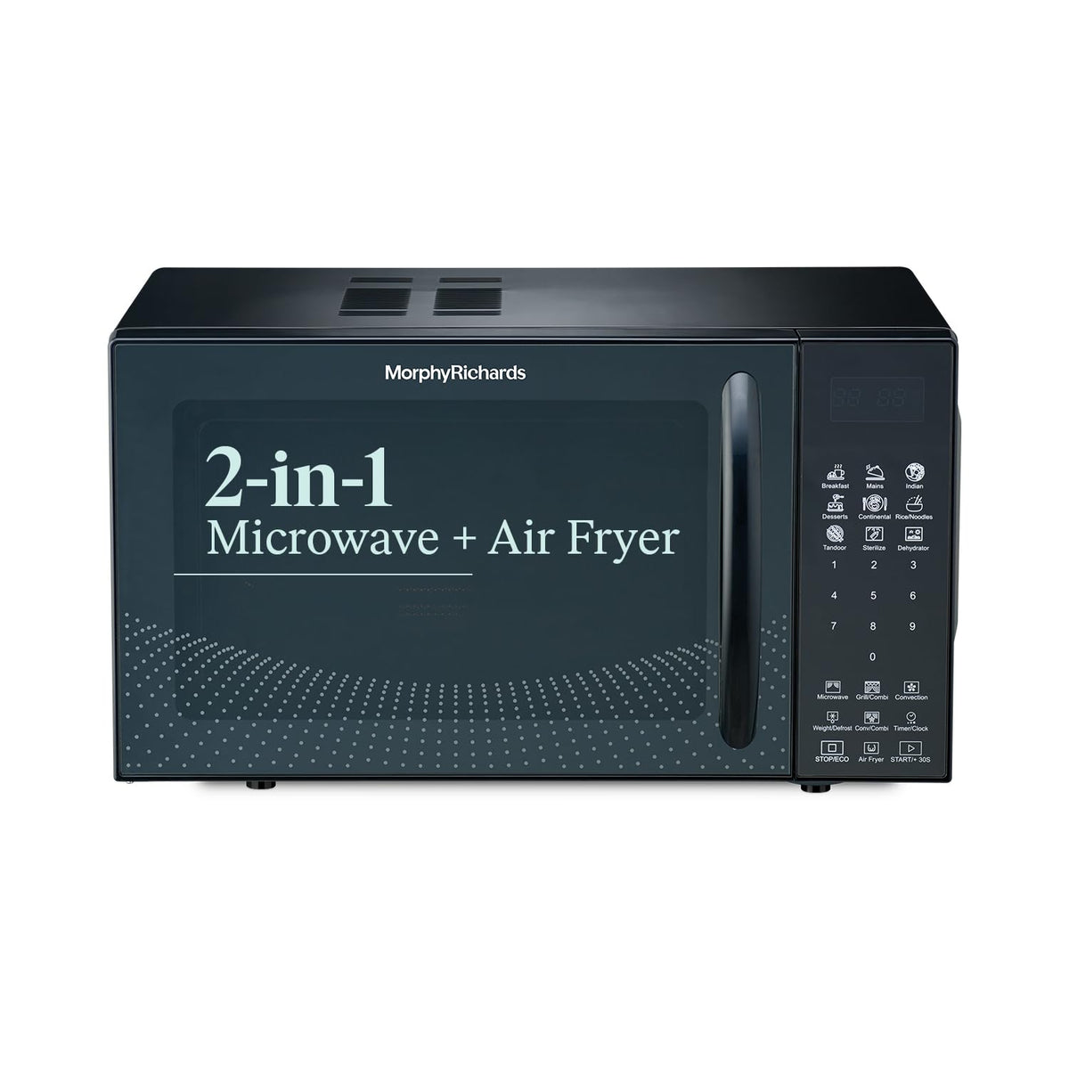 Morphy Richards Air 23Cgad Convection Microwave Oven for Kitchen, with in-Built Air Fryer &amp; Dehydrator|23 Litre with 220 Autocook Menu