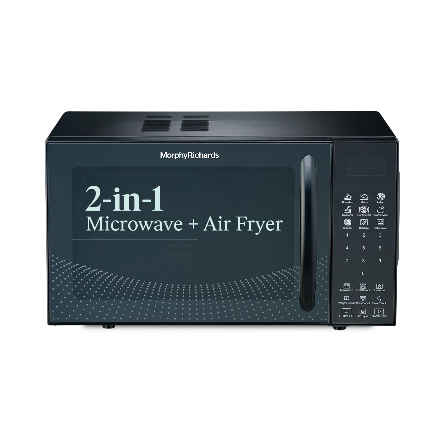 Morphy Richards Air 23Cgad Convection Microwave Oven for Kitchen, with in-Built Air Fryer & Dehydrator|23 Litre with 220 Autocook Menu