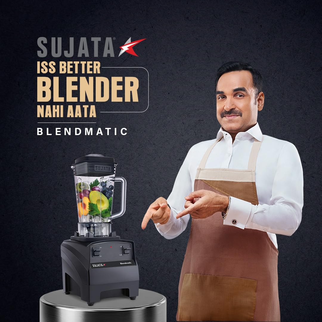 Sujata Blendmatic 1000 1000W mixer grinder with double ball bearing motor for heavy-duty commercial kitchen use