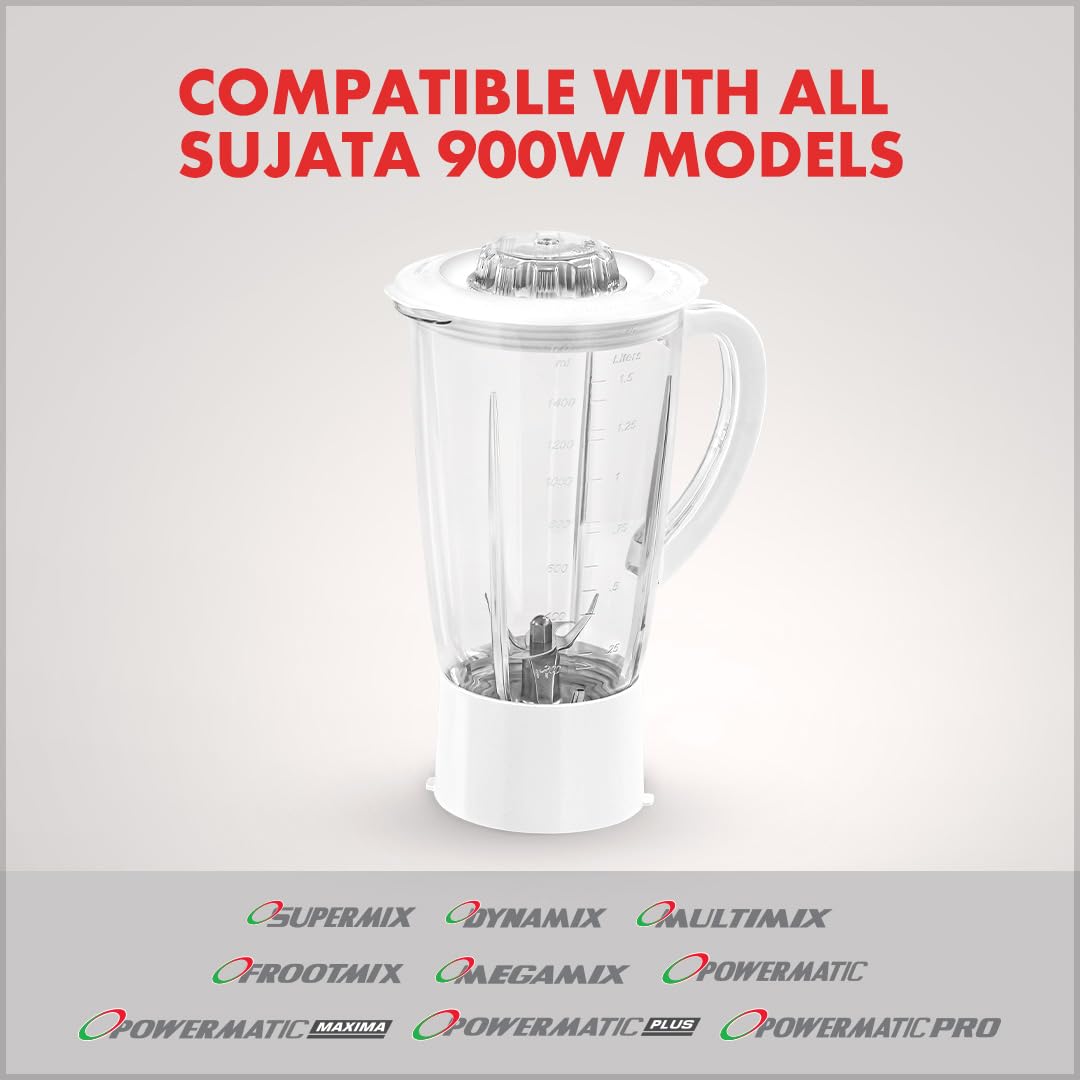 Sujata Original Plastic Juicer Jar 1750ml - Compatible with 900W Models Only