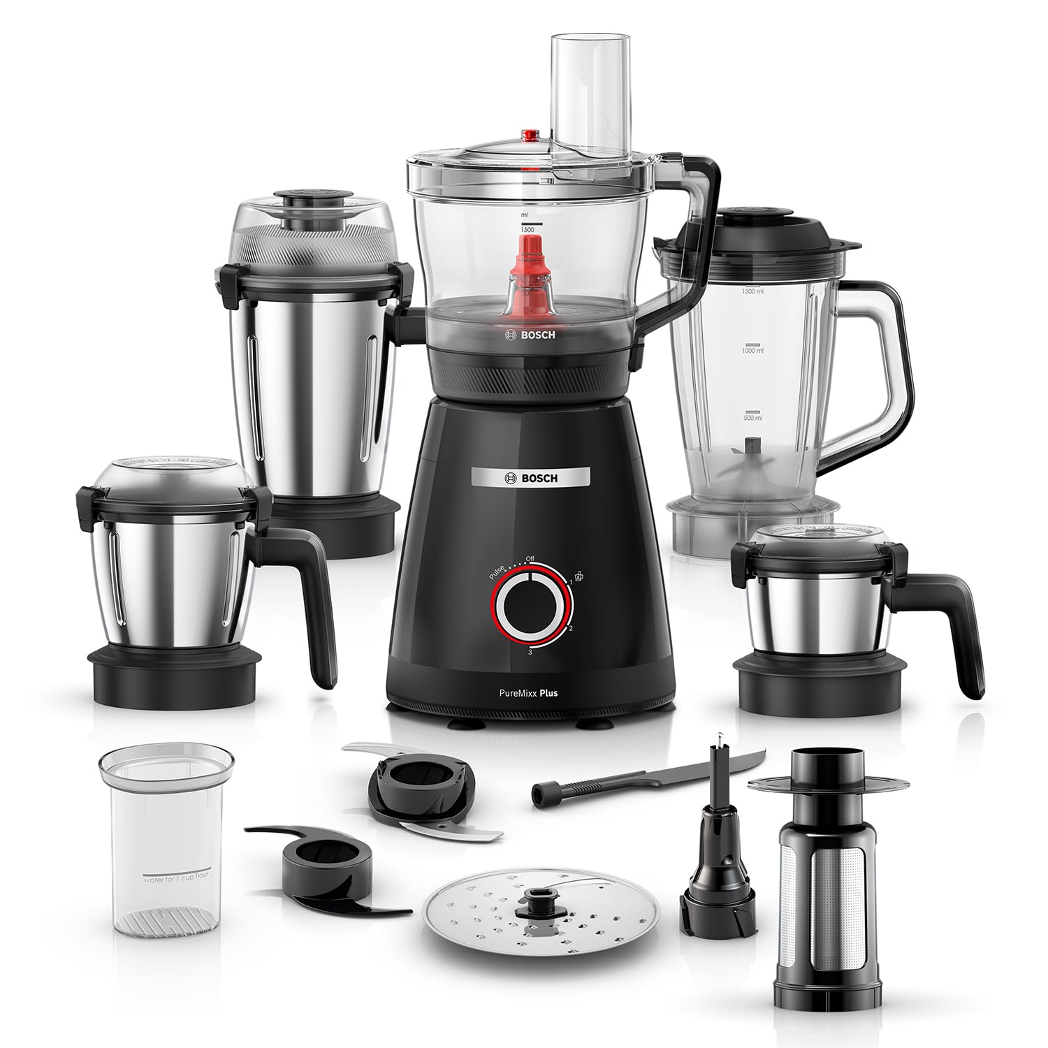 Bosch PureMixx Plus Serie 8 800W Mixer Grinder Food Processor Black