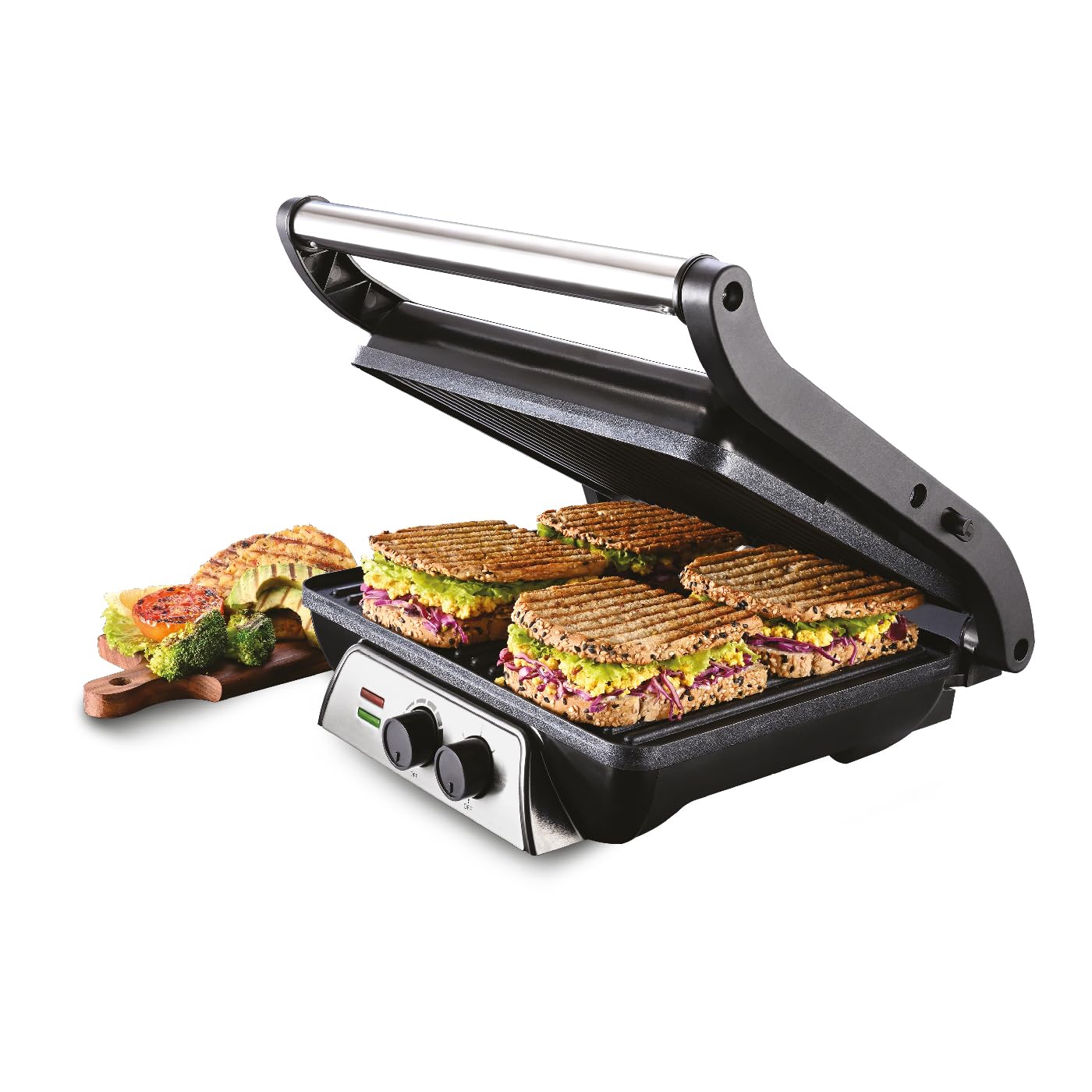 USHA iChef sandwich grill 4 slice stainless steel with temperature control