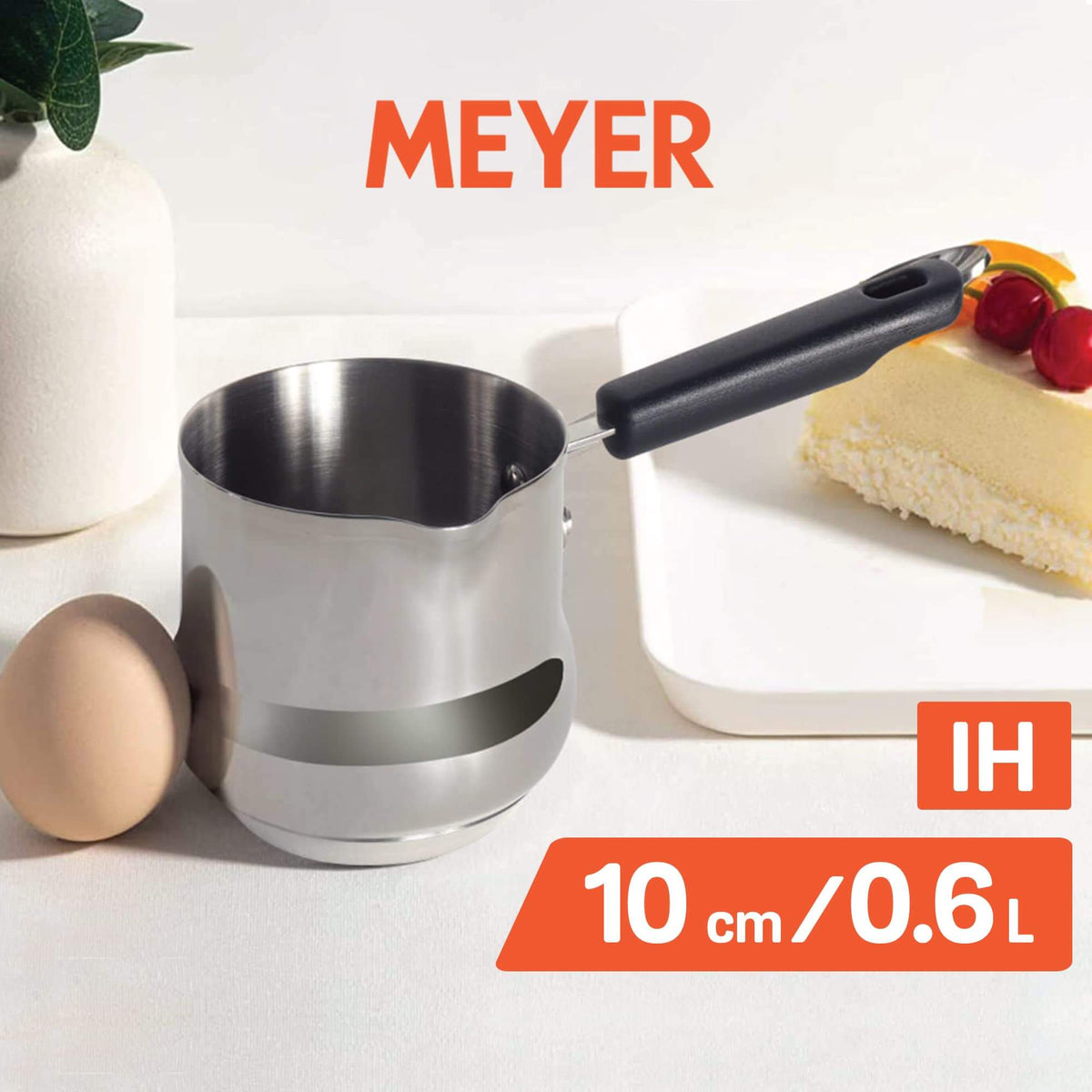 Small Meyer saucepan 10cm diameter suitable for gas electric and induction cooktops
