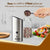 Agaro salt and pepper shaker set with a glass jar and metal container on a kitchen counter.