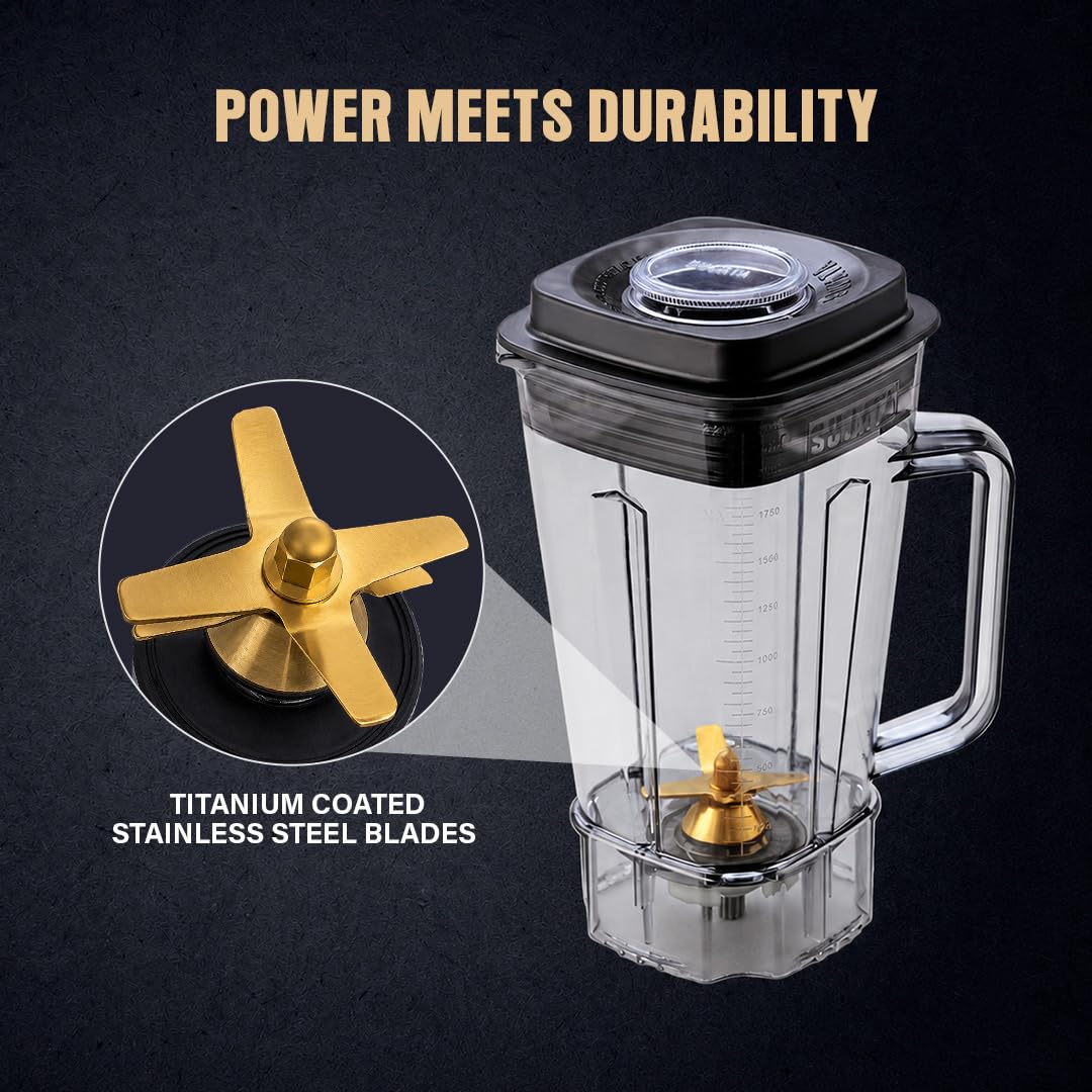Sujata Blendmatic 1000 1000W mixer grinder motor unit in black finish, side profile