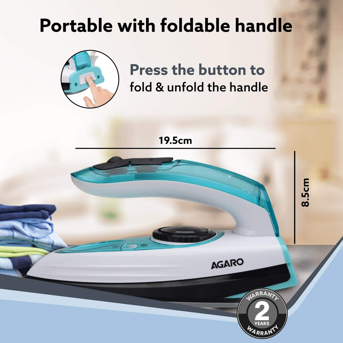 1200W AGARO Steam Iron with Ceramic Soleplate