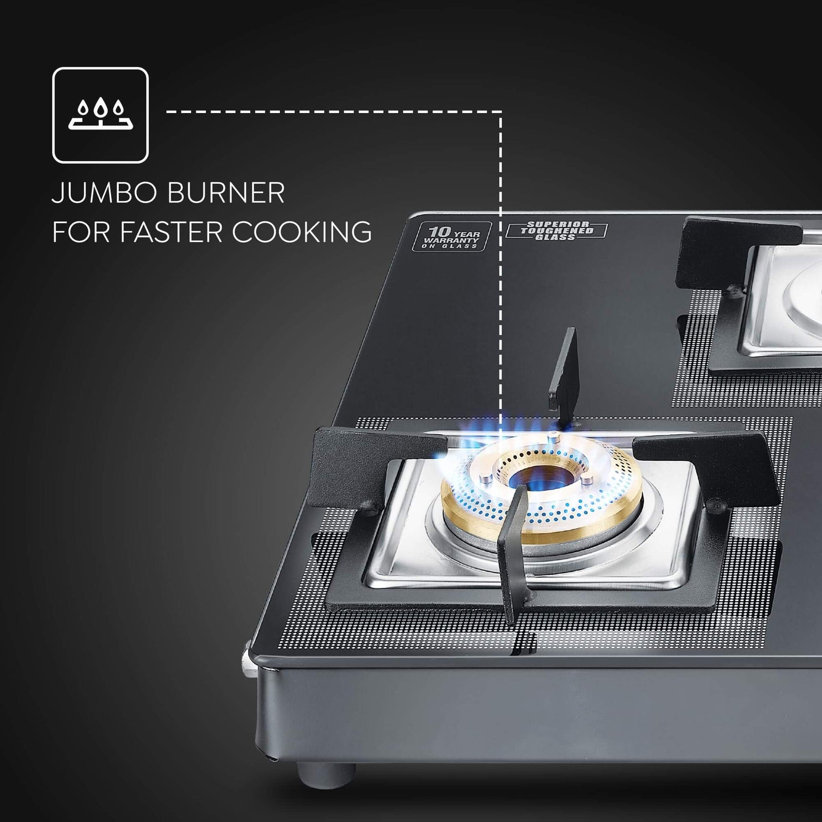 Elegant Black Design with Easy-to-Clean Glass Surface