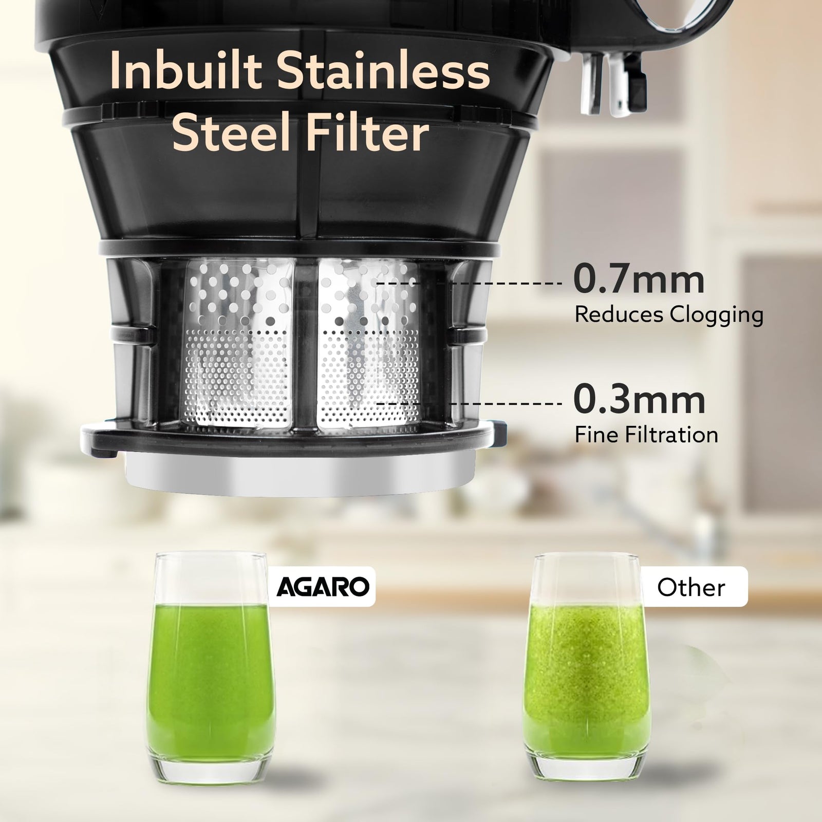 AGARO Regal Cold Press Juicer 3 step easy assembly with juicing bowl auger and feed chute