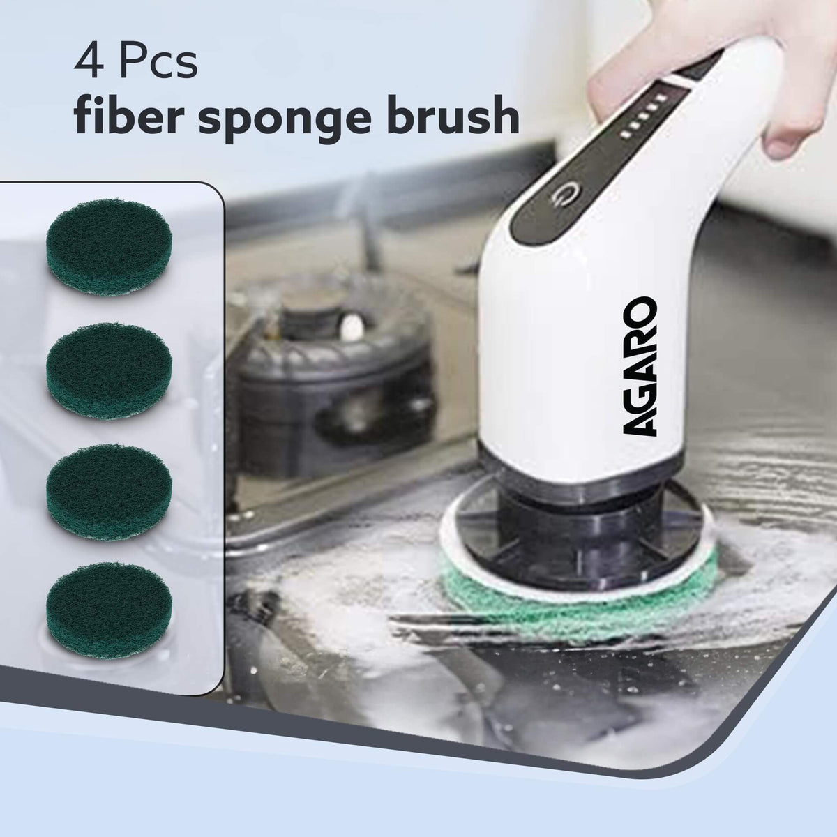 Official AGARO replacement parts including brushes, sponges and cloth attachments