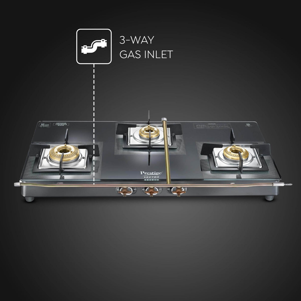 High-Efficiency Jumbo Brass Burners for Faster Cooking.