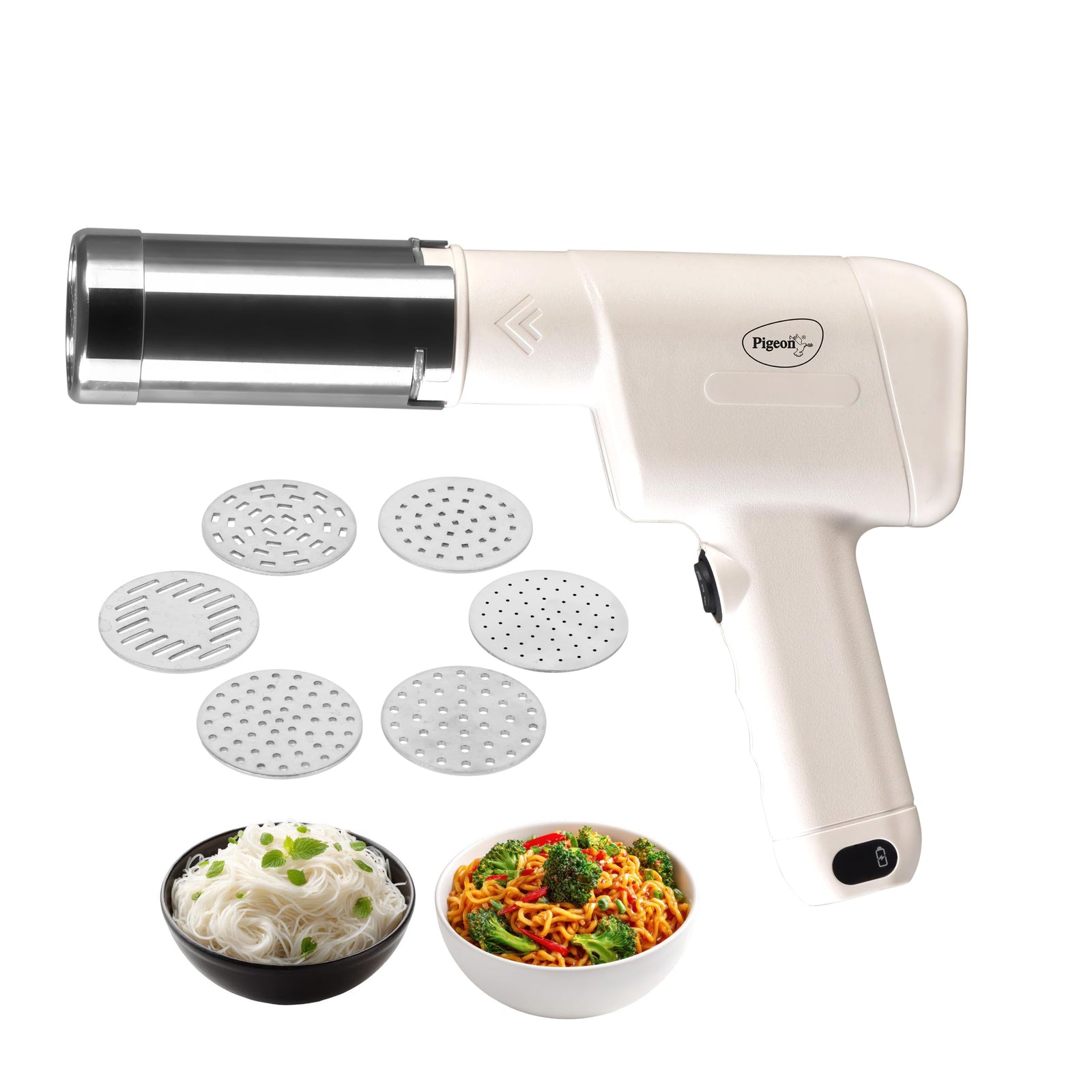 Pigeon Instamami cordless noodle maker in cream with 6 moulds cream