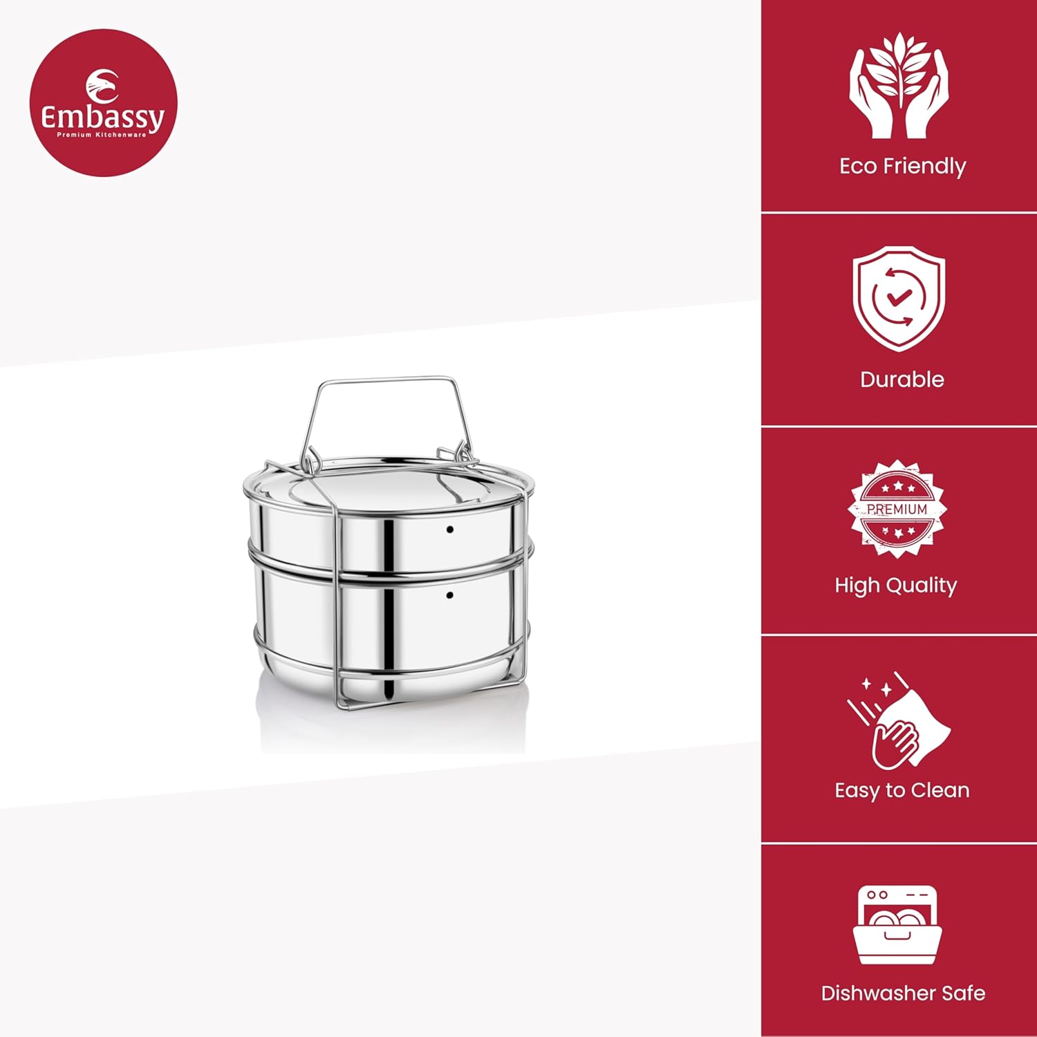 Embassy Steel Cooker Separator for Prestige Popular 3 Litres Cooker only (5-Pieces)