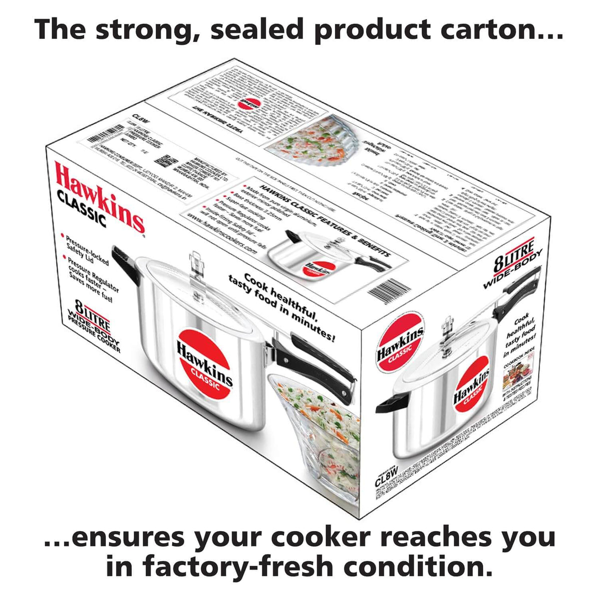 Hawkins Classic 8L Pressure Cooker box image