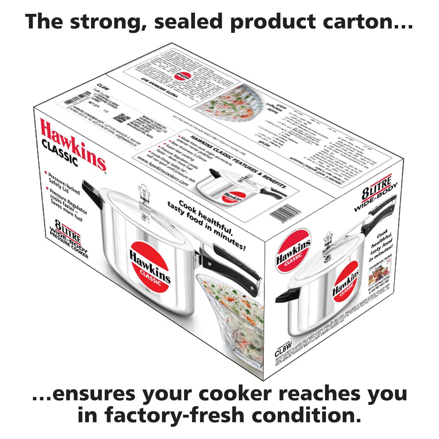 Hawkins Classic 8L Pressure Cooker box image