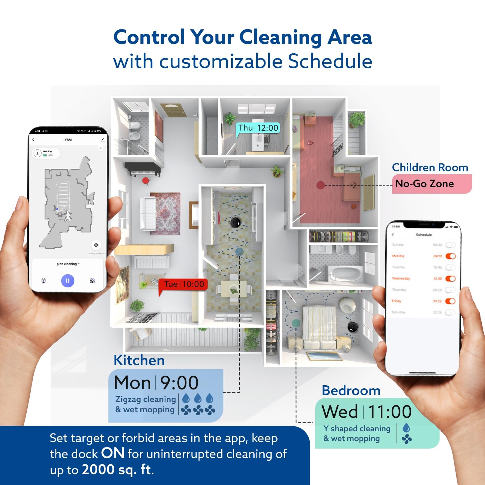 AGARO Imperial Automatic Floor Cleaning Robot with Editable Map and No-Go Zones