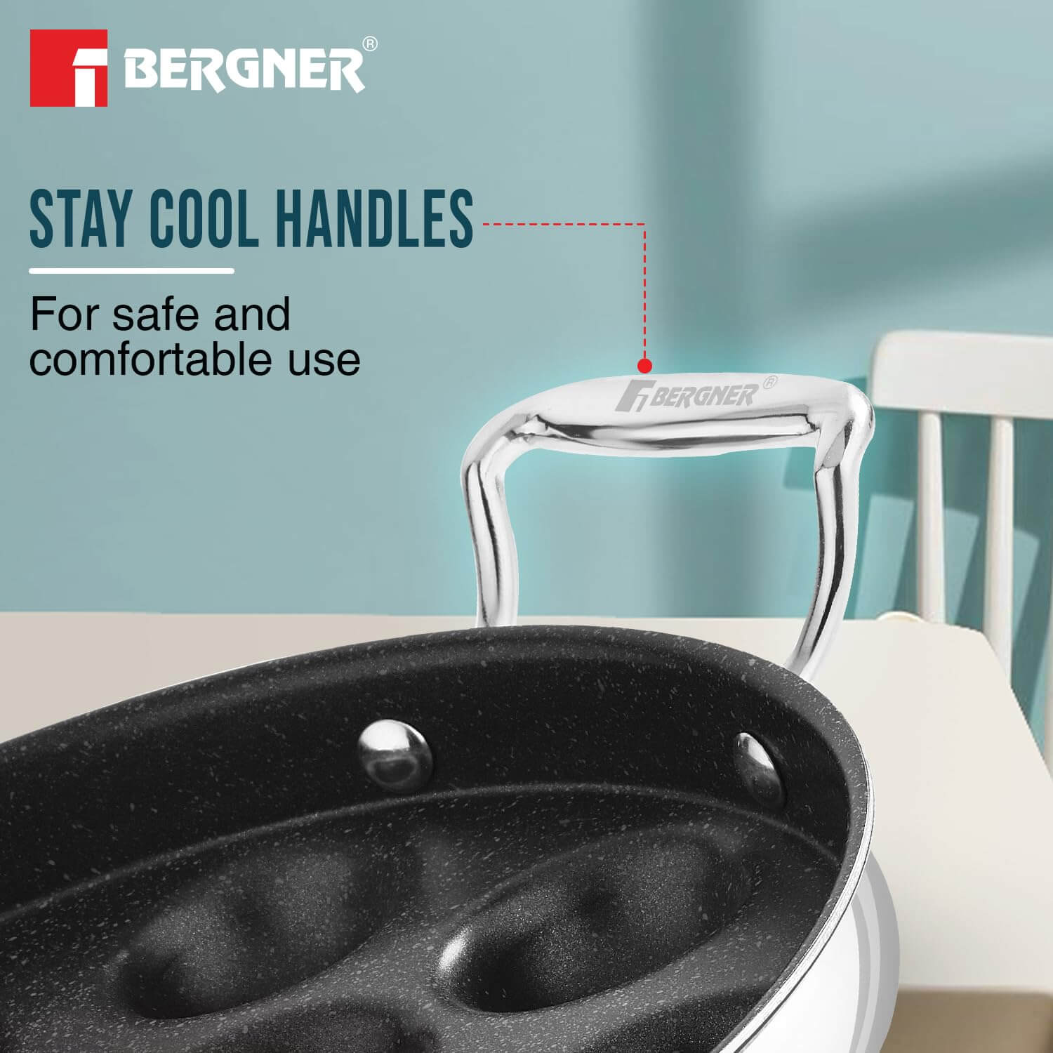 Round Paniyarakkal with Glass Lid – Bergner 25cm Tri-Ply Stainless Steel Cookware