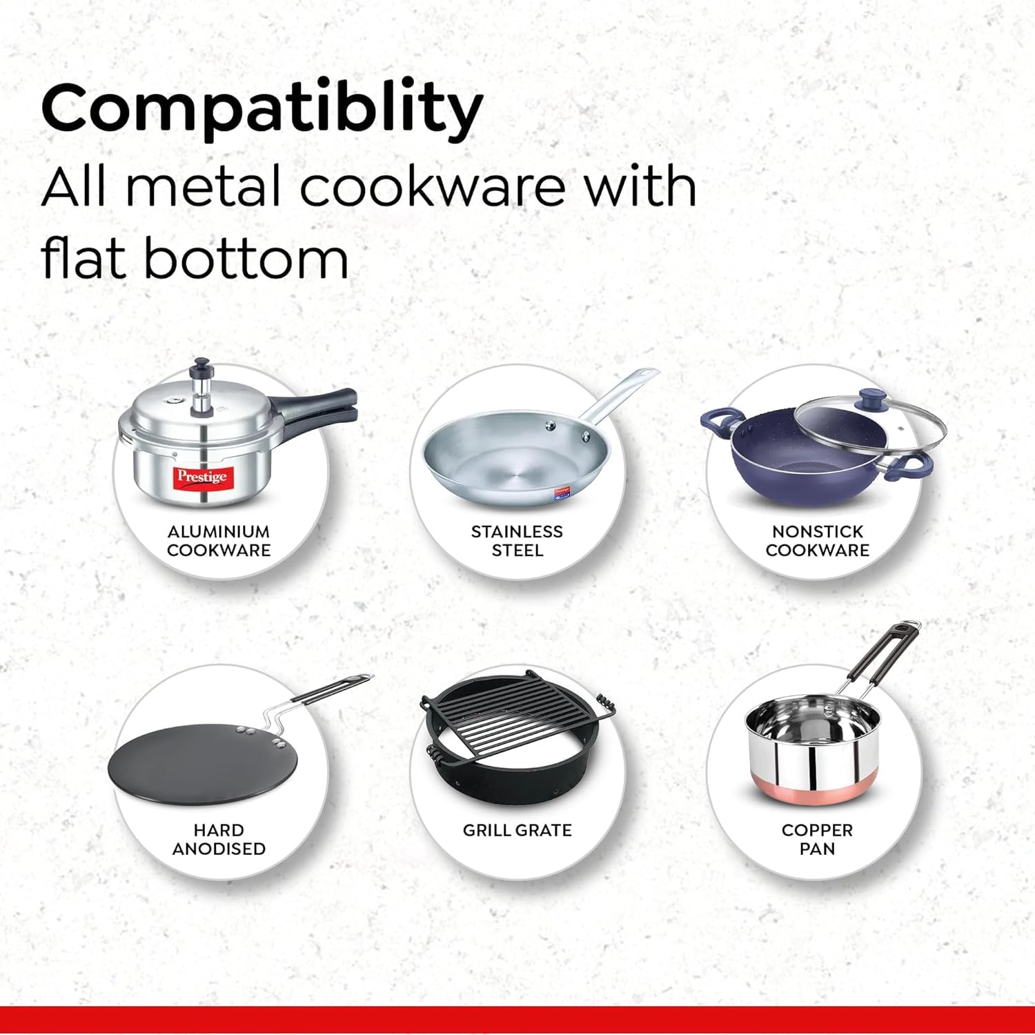 Prestige Infrared Cooktop PIRC 1.0 in Black with 1-Year Warranty