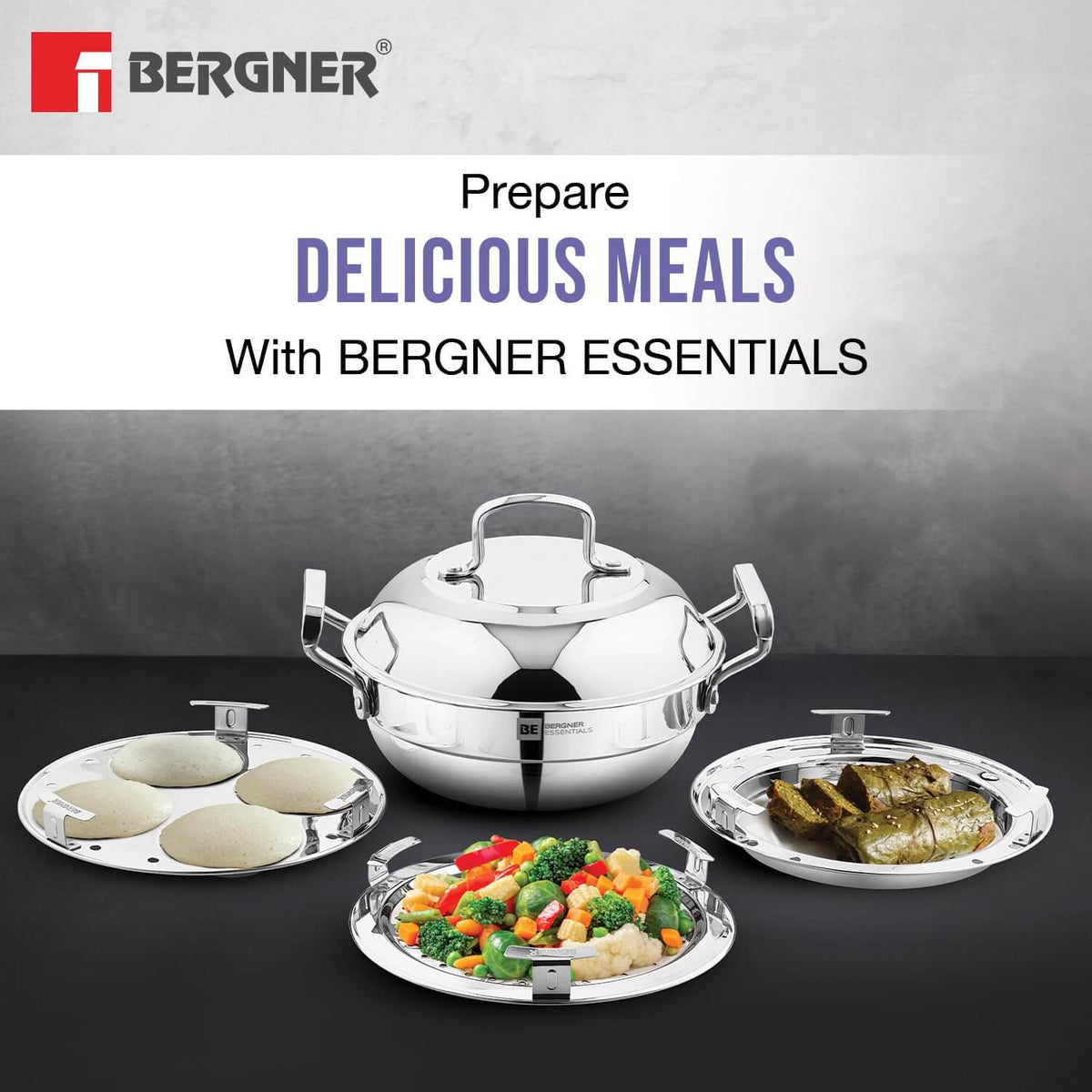 BERGNER BE Essentials multi kadai complete cooking set with all accessories