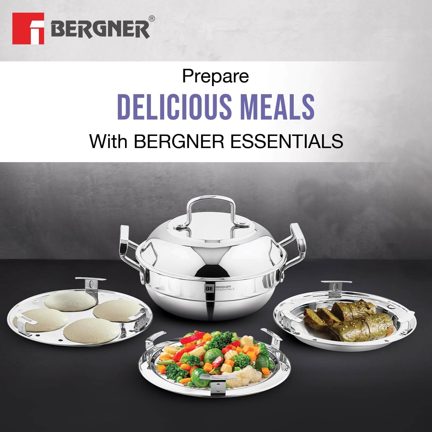 BERGNER BE Essentials multi kadai complete cooking set with all accessories