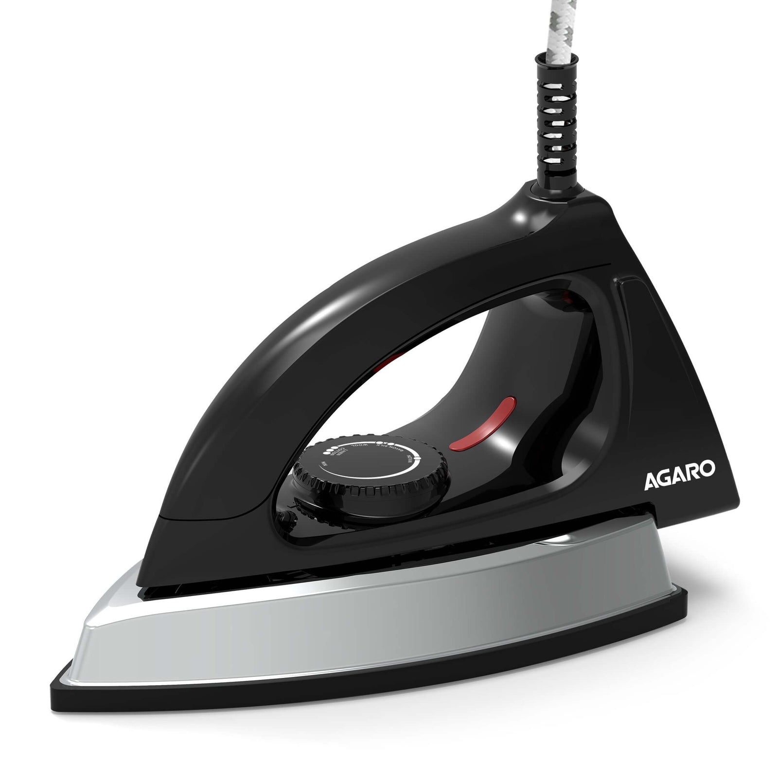 AGARO Regal black electric dry iron with non-stick coated heavy sole plate