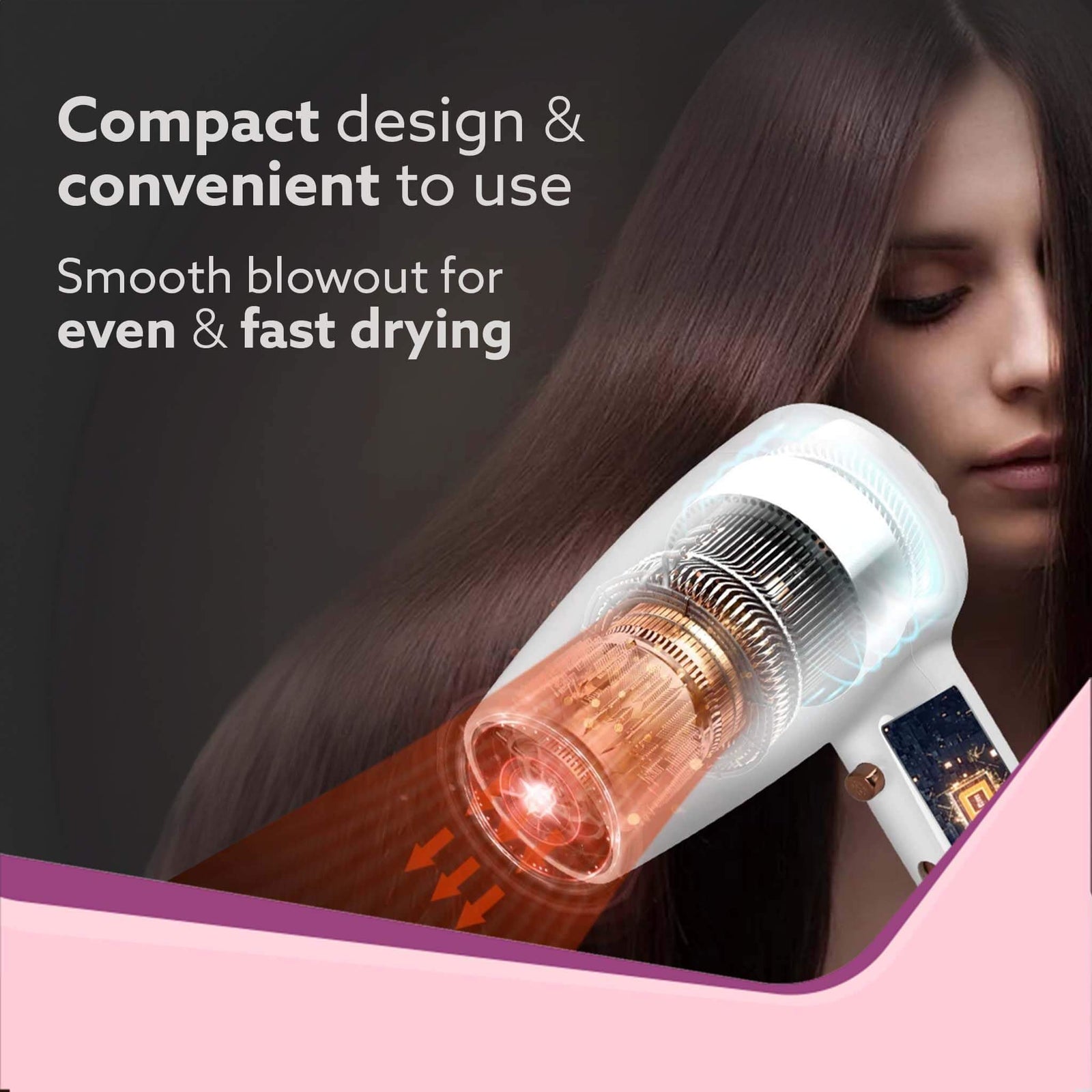 AGARO HD1417 Wall Mounted Hair Dryer 1400W – White (Salon / Hotel Style Hair Dryer)