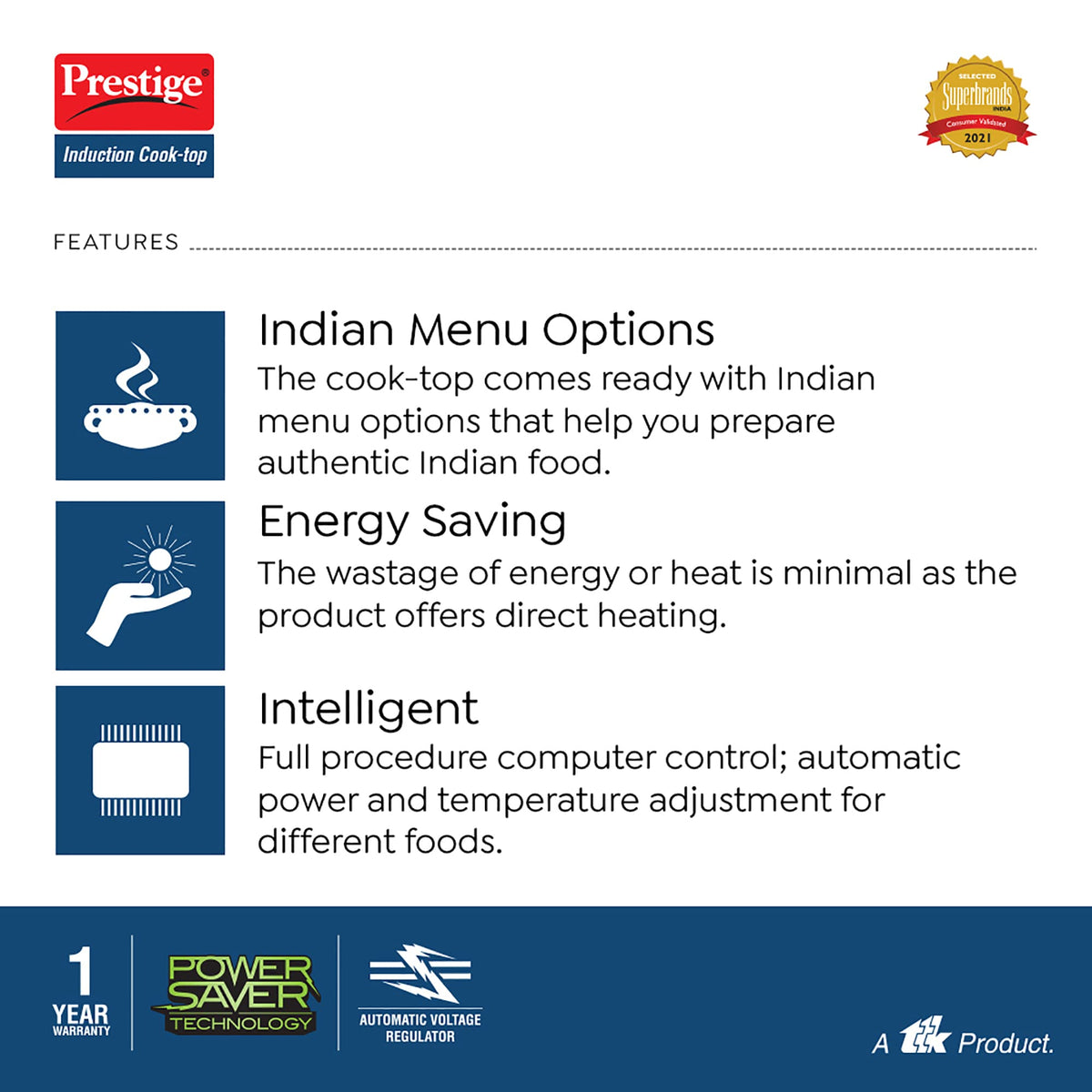Prestige Induction Cooktop Xpress with 4KV Surge Protection and Energy Saving Feature