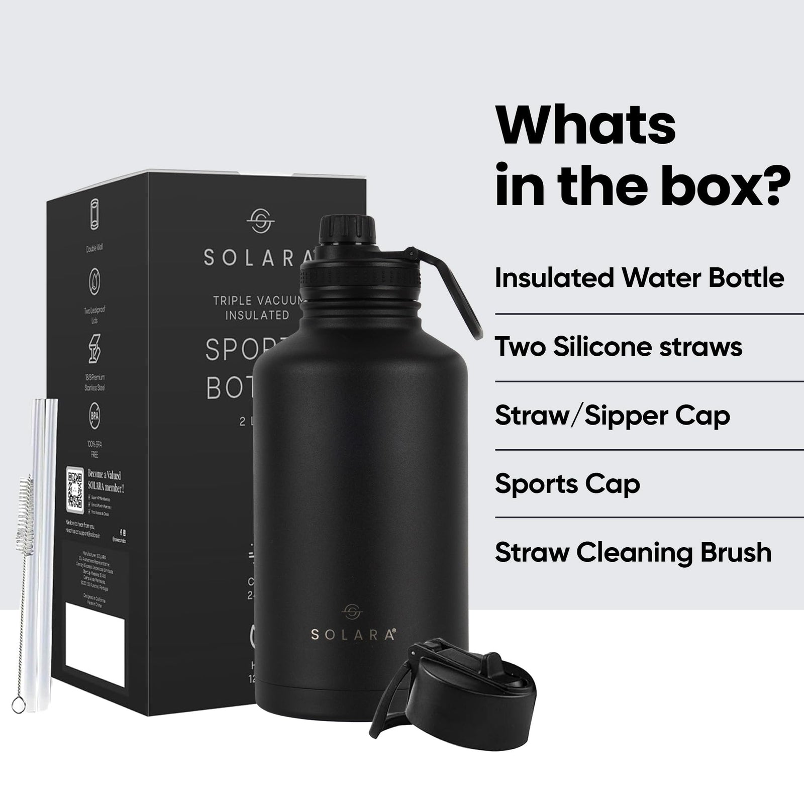 SOLARA leak proof 18 by 8 steel water bottle for gym and office
