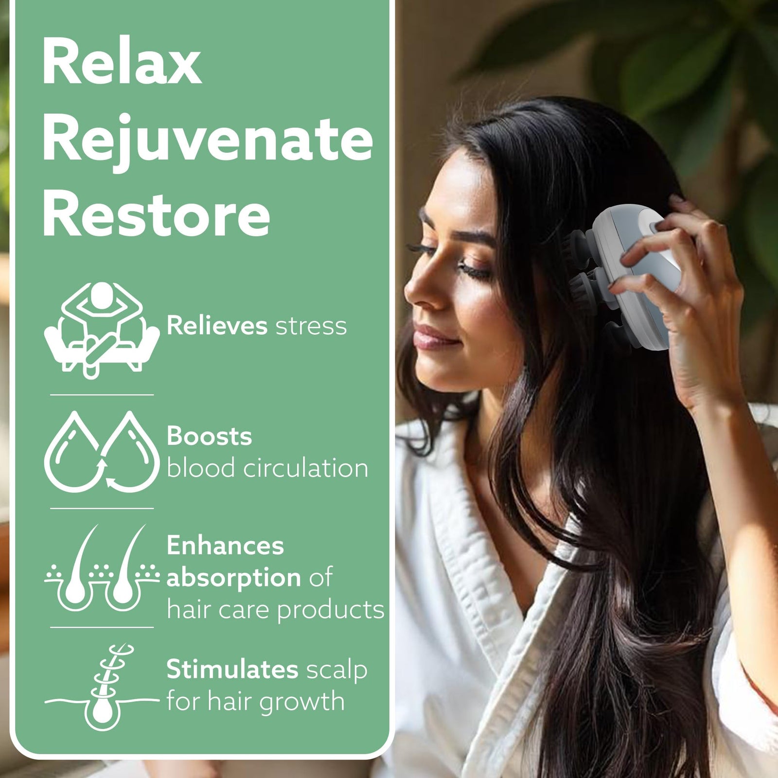 AGARO electric scalp massager relax rejuvenate restore relieves stress boosts blood circulation stimulates hair growth