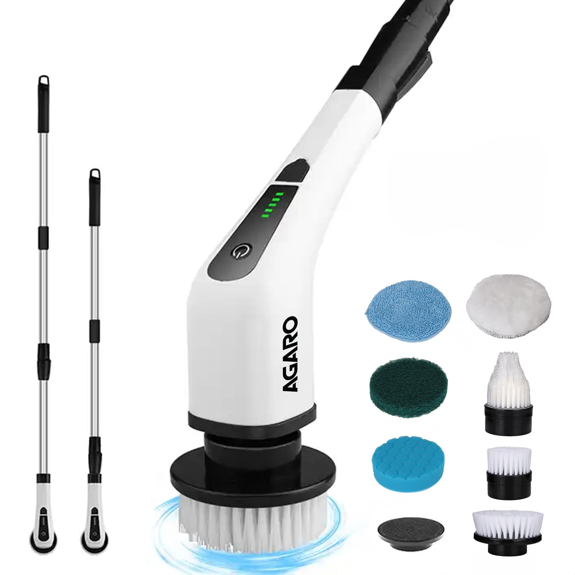 AGARO Royal Electric Spin Scrubber with adjustable handle and brush heads