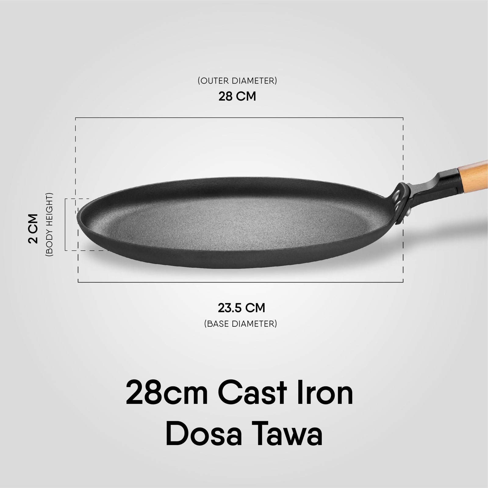 Stahl Blacksmith Cast Iron Dosa Tawa | Pre-Seasoned Induction Pan